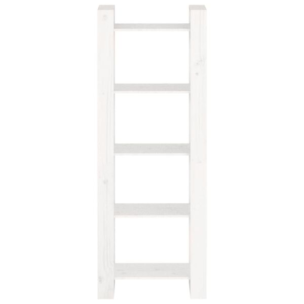 vidaXL Book Cabinet White Solid Pine Wood Medium Book Cabinet