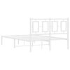 vidaXL Bed Frame White Powder-Coated Steel Small Double Bed Frame