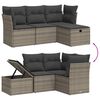 vidaXL Garden Sofa Set Grey PE rattan, powder-coated steel, 100% polyester