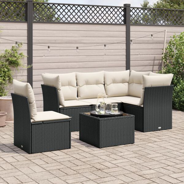 vidaXL Garden Sofa Set Black