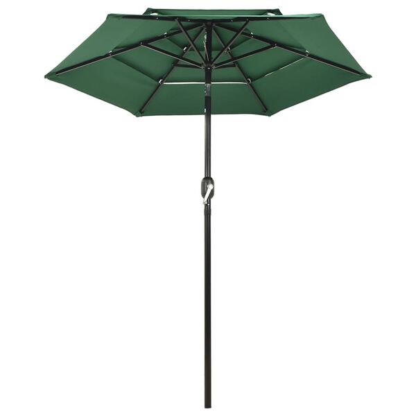 vidaXL Parasol Green Polyester, powder-coated aluminum Large Tiltable