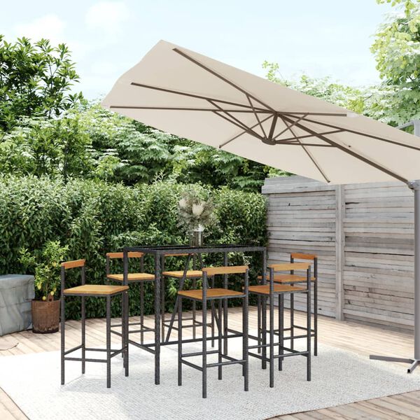vidaXL Garden Bar Set Black