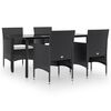 vidaXL Garden Dining Set Black, Cream white