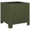 vidaXL Garden Planter Olive Green Steel 11.8x11.8x11.8 in Garden Planter