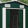 vidaXL Garden Shed Green Galvanized steel 101.2 x 306.3 x 71.3 in