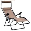 vidaXL Folding Deck Chair Textilene Taupe