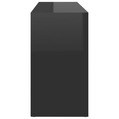 vidaXL Shoe Bench High Gloss Black 40.6"x11.8"x21.5" Engineered Wood