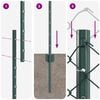 vidaXL Fence with Post Green 3.28 x 82.02 ft Steel and PVC