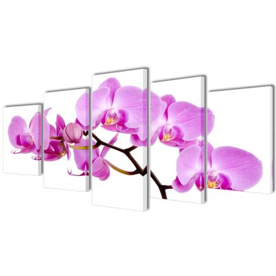 Canvas Wall Print Set Orchid 79" x 39"
