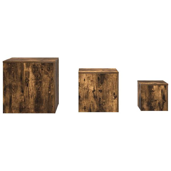vidaXL Side Tables 3 pcs Smoked Oak Engineered Wood