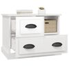 vidaXL Bedside Cabinet High gloss white Engineered wood Medium