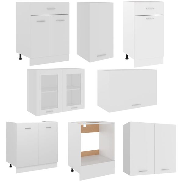 vidaXL Kitchen Cabinet Set White Engineered Wood Standard