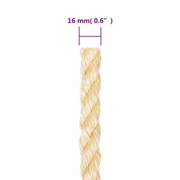 vidaXL Rope 100% Sisal 0.63 " 82.0 '
