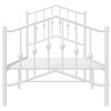 vidaXL Bed Frame White Powder-coated steel Small Single Bed Frame