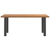 vidaXL Dining Table Light Brown Solid Oak Wood Large Adjustable Feet