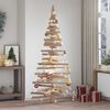 vidaXL Christmas Trees with Stand Natural 82.7" Solid pine wood