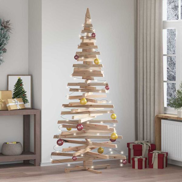 vidaXL Christmas Trees with Stand Natural 82.7" Solid pine wood