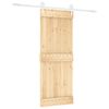 vidaXL Sliding Door with Hardware Set 31.5x82.7" Solid Wood Pine