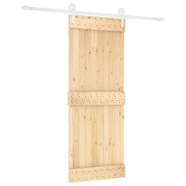 vidaXL Sliding Door with Hardware Set 31.5x82.7" Solid Wood Pine