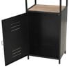 vidaXL Bookcase Black and Natural Wood Solid Firwood, Steel Tall