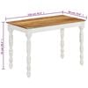 vidaXL Dining Table Brown, White Solid Mango Wood Medium Simple