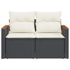vidaXL Garden Sofa Black and Cream White