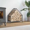 vidaXL Firewood Rack Anthracite 23.6x9.8x23.6" Cold-rolled steel