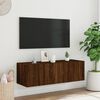 vidaXL TV Wall Cabinet Brown Oak Engineered Wood Medium TV Wall Cabinet