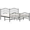 vidaXL Bed Frame Black Powder-Coated Steel Super King Bed Frame