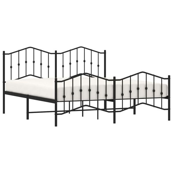 vidaXL Bed Frame Black Powder-Coated Steel Super King Bed Frame
