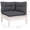 vidaXL Garden Lounge Set White Solid pine wood Large Modular