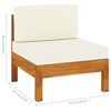 vidaXL Wooden Lounge Set Cream White Solid Acacia wood Large Modular