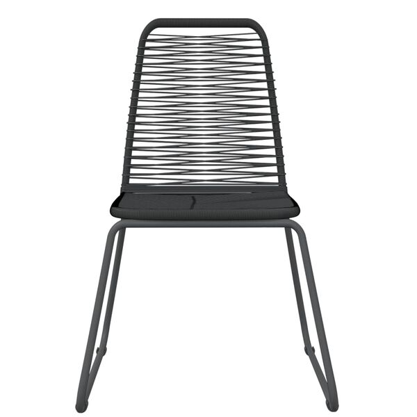 vidaXL Garden Dining Set Black Powder-coated steel, glass, PE rattan