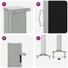 vidaXL Side Awning Black Screen + Grey Stand