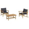 vidaXL Garden Lounge Set Bamboo Three Piece Set Modular