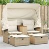 vidaXL Garden Sofa Beige PE rattan Standard Removable Covers