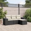 vidaXL Garden Sofa Set Black, Cream White