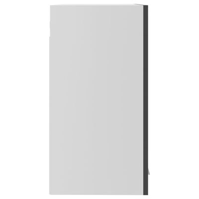 vidaXL Hanging Glass Cabinet High Gloss Gray 23.6"x12.2"x23.6" Chipboard