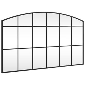 vidaXL Wall Mirror Black Glass, Powder-coated iron 39.4 x 23.6 in