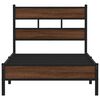 vidaXL Bed Frame Brown Oak Steel, engineered wood Single size Bed Frame