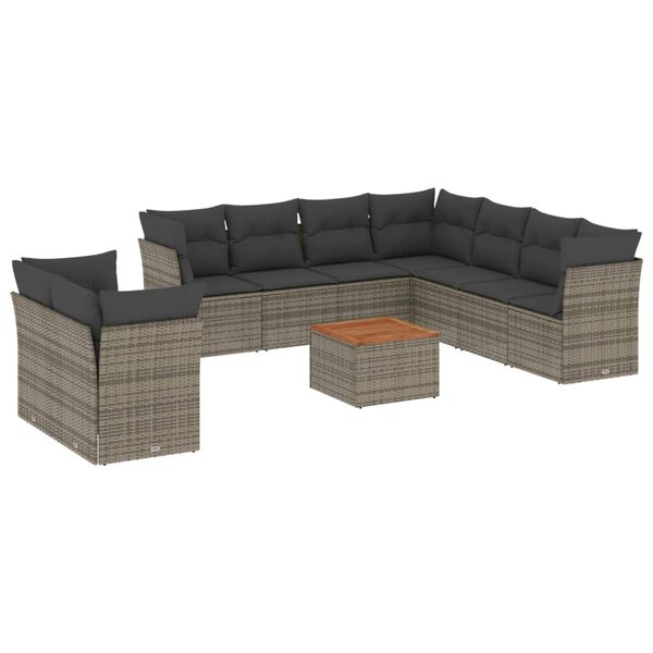 vidaXL Garden Sofa Set Grey and Brown