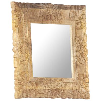 vidaXL Mirror 19.7"x19.7" Solid Mango Wood