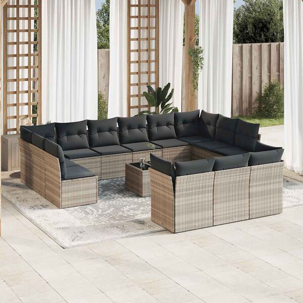 vidaXL Garden Sofa Set Light Grey, Dark Grey