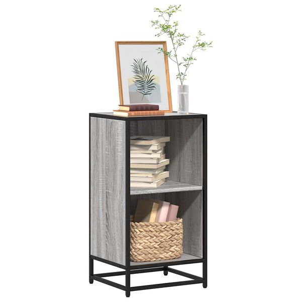 vidaXL Book Cabinet Grey Sonoma Engineered wood, Metal Medium