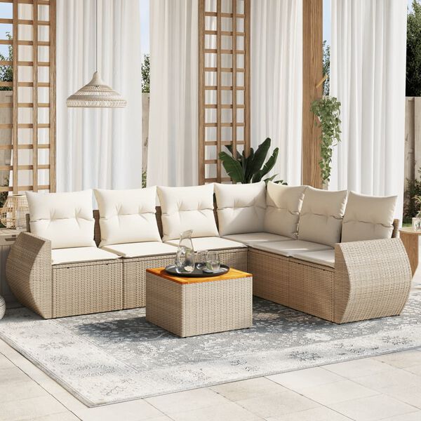 vidaXL Garden Sofa Set Beige