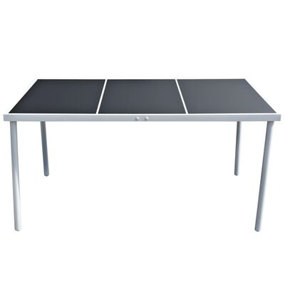 vidaXL Patio Table 59"x35.4"x29.1" Black Steel