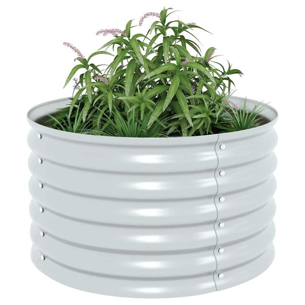 vidaXL Garden Raised Bed Silver Galvanized Steel