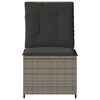 vidaXL Reclining Garden Sofa Grey PE rattan Compact Removable Covers