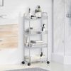 vidaXL Storage Trolley 4-Tier Transparent 14.6x11.0x37.4" Acrylic
