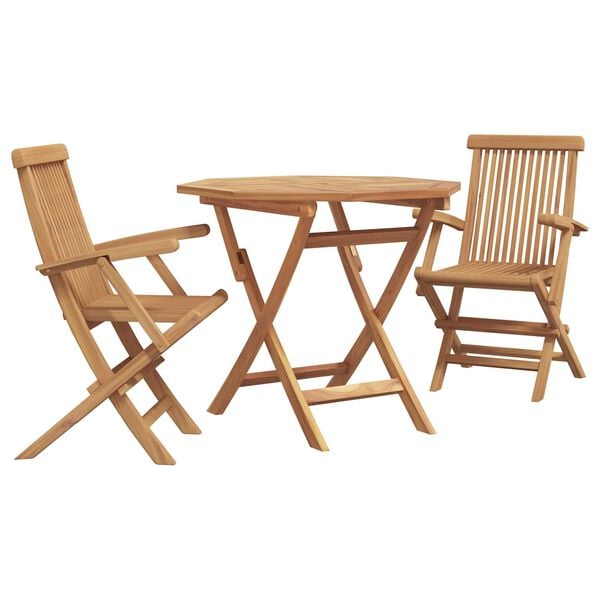 vidaXL Garden Dining Set 3 pcs Brown Solid teak wood